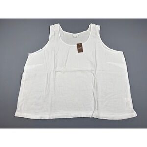 J.Jill Textured Cotton Gauze Tank Top White 4X New With Tags